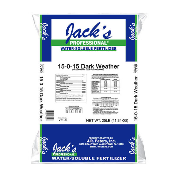 Jack's Professional 15-0-15 Dark Weather Water Soluble Fertilizer, 25 lbs.