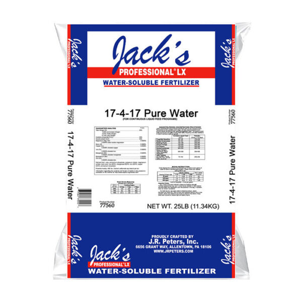 Jack's Professional 17-4-17 Pure Water LX Water Soluble Fertilizer, 25 lbs.